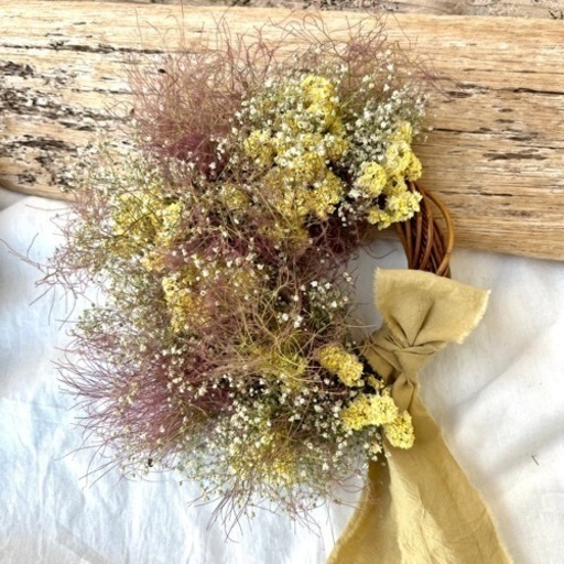 スモークツリー かすみ草 リースpg