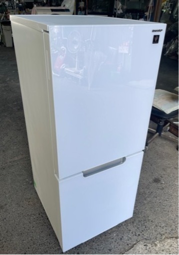 シャープ SHARP ガラスドア 冷蔵庫 (幅49.5cm) 152L プラズマクラスター 両開き 2ドア (つけかえどっちもドア) クリアホワイト SJ-GD15G-W