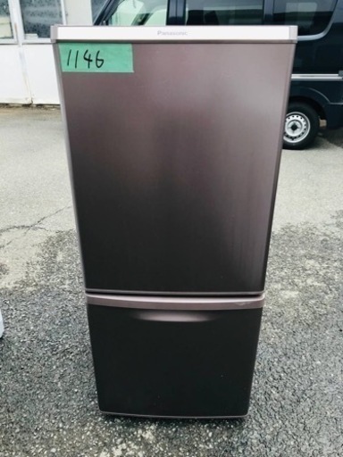 1146番 Panasonic✨ノンフロン冷凍冷蔵庫✨NR-B148W-T‼️
