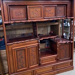 リサイクル市場エコ伊川谷】高級茶箪笥/飾り棚/茶棚/木彫/飾り棚