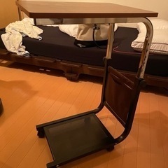 サイドテーブル 木製 ベッド テーブル ワゴン キャスター table
