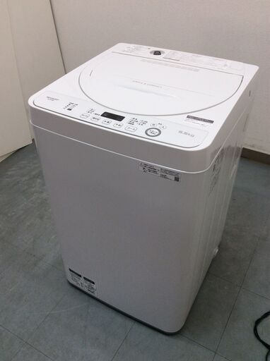 (8/12受渡済)JT4694【SHARP/シャープ 5.5㎏洗濯機】美品 2020年製 ES-GE5D 家電 洗濯 簡易乾燥付