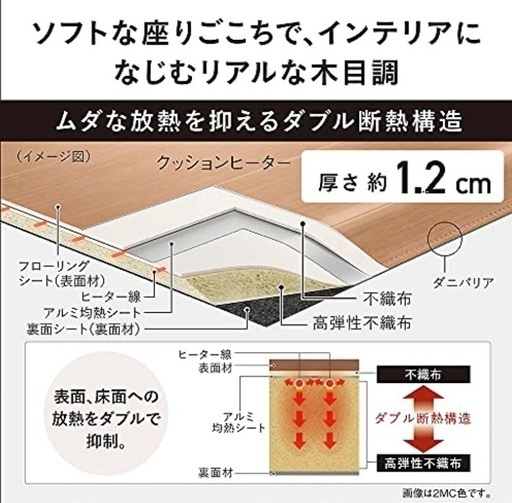 Panasonicホットカーペット3畳フローリングタイプ　ライトベージュ　リモコン付き