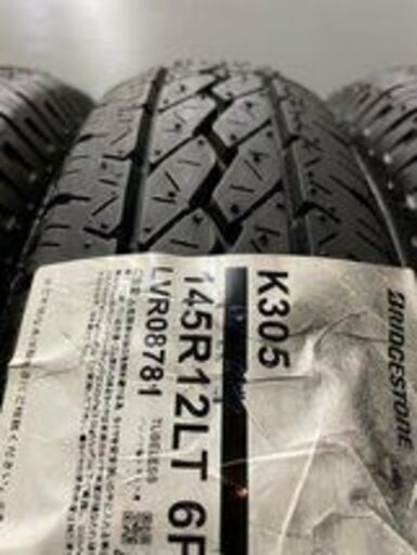 新品 BS K305 145R12LT 6PR 12インチ 夏タイヤ 4本 2019年製 軽トラ 軽バン等　(VTP571)クレジットカード QRコード決済可能
