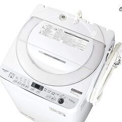 半年使用の洗濯機シャープ製！7kg ステンレス穴なし槽 ホワイト系 ES 
