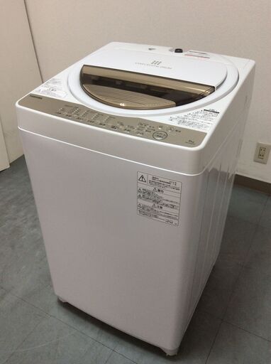 （10/1受渡済）YJT4710【TOSHIBA/東芝 6.0㎏洗濯機】美品 2019年製 AW-6G8 家電 洗濯 簡易乾燥付