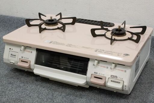 リンナイ ガステーブル 水なし片面焼きグリル パステルピンク プロパン KGM64PK2R 2019年製  ガス台 中古家電 店頭引取歓迎 R6089)
