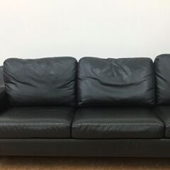 引取限定】レザーソファ 黒【小倉南区葛原東】