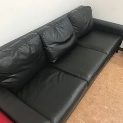 引取限定】レザーソファ 黒【小倉南区葛原東】