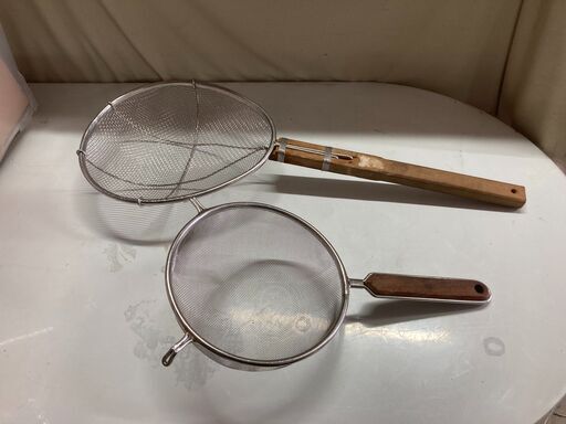湯切り　平ザル　2個セット　調理器具　厨房　ラーメン屋