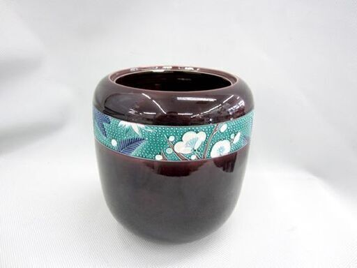 皆具 赤沢露石 作 紫交趾 交趾焼/こうちやき 「水指」「杓立」「建水」「蓋置」 ４点セット 茶道具 共箱 ※水指の蓋なし 札幌 北20条店 皆具 赤沢露石 作 紫交趾 交趾焼/こうちやき 「水指」「杓立」「建水