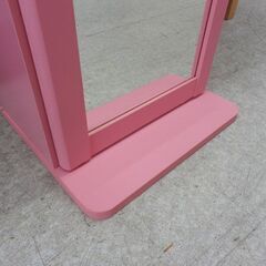 スリム収納棚 ミラー付き ピンク 高さ157cm スリム 収納 鏡付き 札幌 西野店 − 北海道