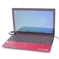 新品SSD タッチ可 15.6型 赤色 ノートPC 東芝 T653/46JR 中古美品 Celeron