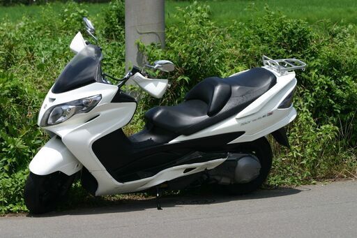 自賠責保険付-埼玉発2406】SUZUKI CJ46A スカイウェイブ２５０ TYPE-S 白 20627Km