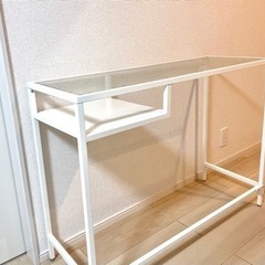 IKEA ラップトップテーブル　ガラス天板•白