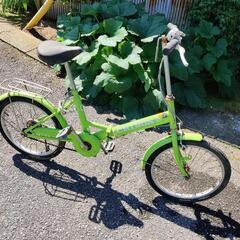 (受け渡し先確定済み)chinon's 緑の折りたたみ自転車(中...