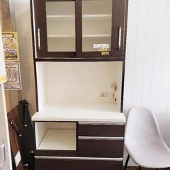 美品‼︎木製キッチンボード キッチンボード（ブラウン） 幅88cm × 高さ201cm [クリーニング済