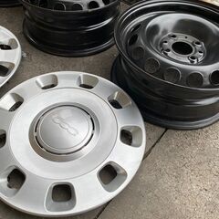 FIAT 500 純正スチールホイール＆ホイールカバー！４個セット！！美品！！