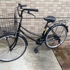 自転車　黒　24インチ　イオンバイク　ママチャリ