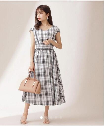 【新品タグ付き】プロポーションボディドレッシング  モノトーンチェックワンピース