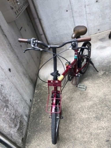 折りたたみ自転車　ワインレッド