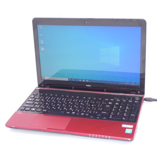 新品爆速SSD Wi-Fi有 15インチ 赤色 ノートPC NEC PC-LS150MSR 良品 Celeron 4GB DVDRW 無線 カメラ Windows10 Office