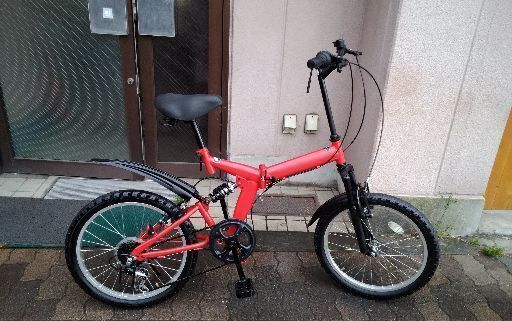 手渡し 静岡】18インチ自転車 キッズ ジープ赤 20吋 折り畳み自転車 W