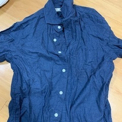 ナノユニバース　シャツ 紺色　M