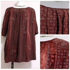 ご購入者様決定モダンアート アジアン 和エスニック 半袖 ブラウス