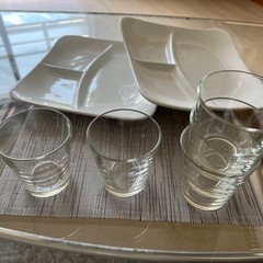ワンプレート皿とグラス