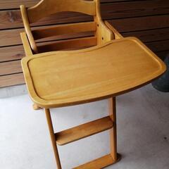天然木ベビーチェア ハイチェア（股ベルトなし）子ども 椅子
