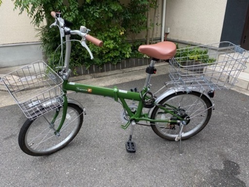 折りたたみ自転車　20インチ(前後カゴ付き)