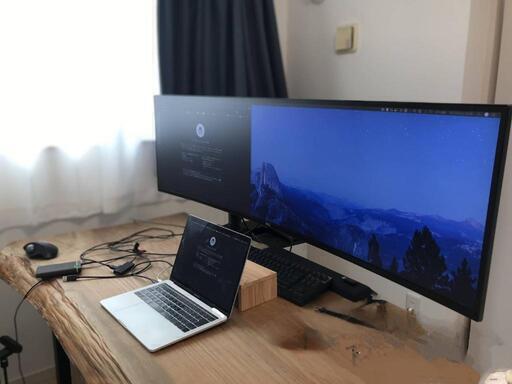 【美品 定価28万相当】 Dell 49インチワイドモニター アーム付き