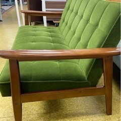 【カリモク】Kチェア2シーター ＊ファブリックソファ モスグリーン カリモク】Kチェア2シーター ＊ファブリックソファ モスグリーン