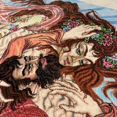 【全国発送可能！】本物のペルシャ絨毯 イラン タブリーズ産 ウール 122×102cm