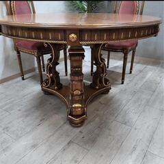 【全国発送可能！】約120万円で購入！イタリア最高峰 OAK社 最高級ダイニング5点セット