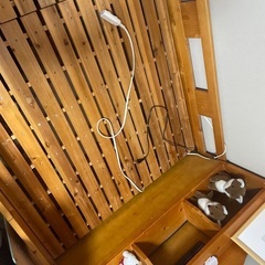 【写真更新】2段ベッド　電気付　シングルベッド　木製