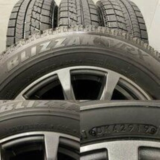 【BS BLIZZAK VRX 195/65R15】スタッドレス【Grampus 15インチ 6J5HPCD114.3+45】2019年製 エスクァイア アイシス等　(VTL577)クレジットカード QRコード決済可能