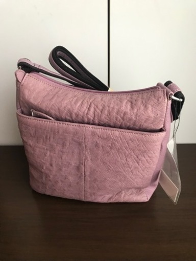 値下げ 新品オーストリッチ ショルダーバッグ 紫 ショルダーバッグ