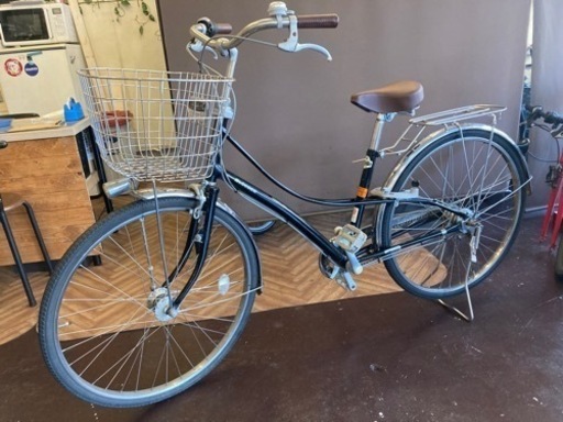 ブリヂストンLOCOCO 一発2錠】LEDオートライト 3段変速 26インチ 黒