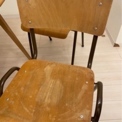 アンティーク ダイニングテーブル 学校の椅子 海外輸入