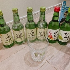 取引中>>新品)韓国焼酎6本+ グラス