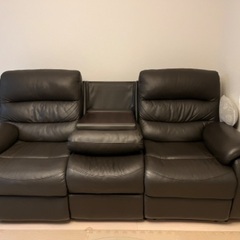 本革リクライニングソファ