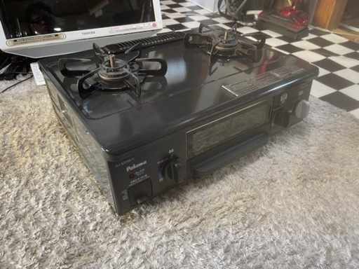 【リサイクルサービス八光　田上店　安心の1か月保証　配達・設置OK】パロマ KJ-333SB-1R ガスコンロ LPガス 二口 右強火力