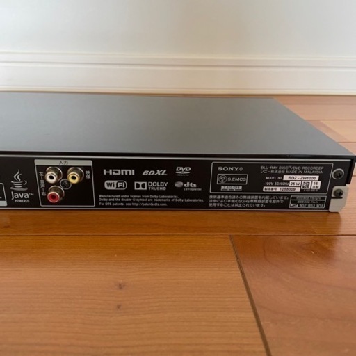 SONY BDZ-ZW1000  Blu-ray / DVD レコーダー　1TB
