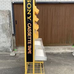 SONY カセット テープ ラック 店舗 業務用 什器 レトロ 当時物