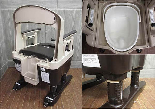 ss3678 安寿 ポータブルトイレ ジャスピタ ブラウン ソフト便座 アロン