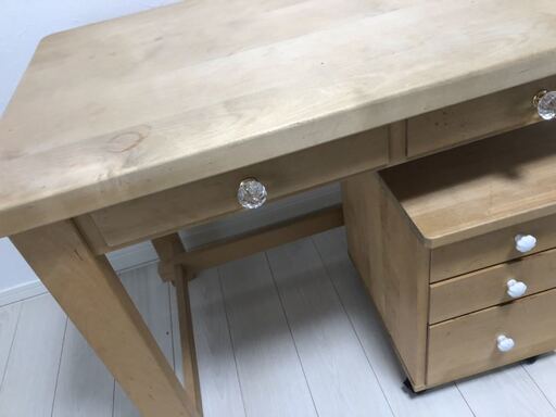 当時13万円 建具屋オーダー品 無垢材使用 カントリー ウッドデスク 