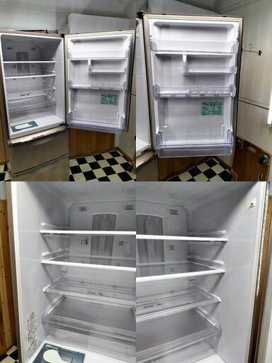 三菱　3ドア冷凍冷蔵庫　MR-C37Z-P1　自動製氷　2016年製