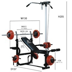 【値下げしました】【引取り限定】ファイティングロード/キングスセット/40kg分のプレート付き/中古／ギス少し